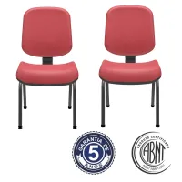 Kit com 2 unidades Cadeira Aproximação Diretor Plus Base 4 Pés Preta