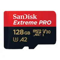Cartão de Memória Micro SD SANDISK 128 GB Extreme PRO - V30 c/Adaptador SD