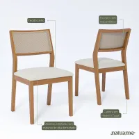 Mesa Alegra 160x80 Laminada  + 6 cadeiras oiti natuame - Foto 3