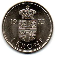Dinamarca - 1975 - 1 Krone - Sob/Fc