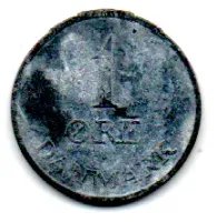 Dinamarca - 1956 - 1 Ore - R - Foto 2