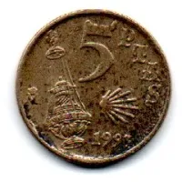 Espanha - 1993 - 5 Pesetas - Comemorativa - Jacobeo - Foto 2