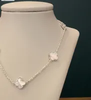 Colar de prata alta 950 trevo madre pérola  -  CKJ5MP