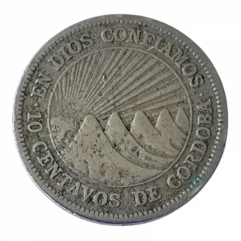  Nicarágua 10 centavos, 1946 moeda 
