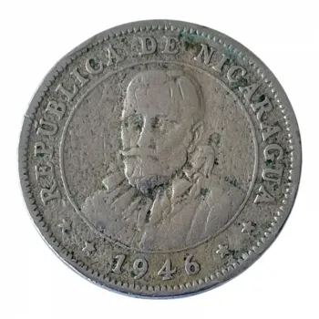  Nicarágua 10 centavos, 1946 moeda  - Foto 2