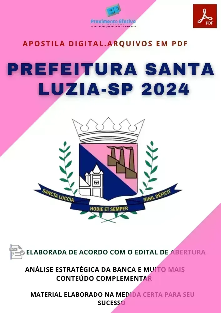 Apostila Santa Luzia MG Fonoaudiólogo (Educação) 2024