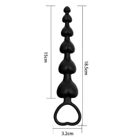 Plug Plug Anal Escalonado Com Formato de Coração Silicone 18 Cm - Foto 2