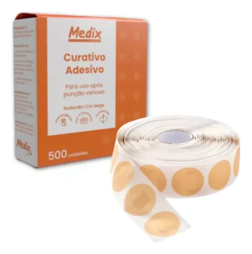 Curativo Redondo para Coleta de Sangue Hipoalergênico c/ 500 - Medix - Foto 2