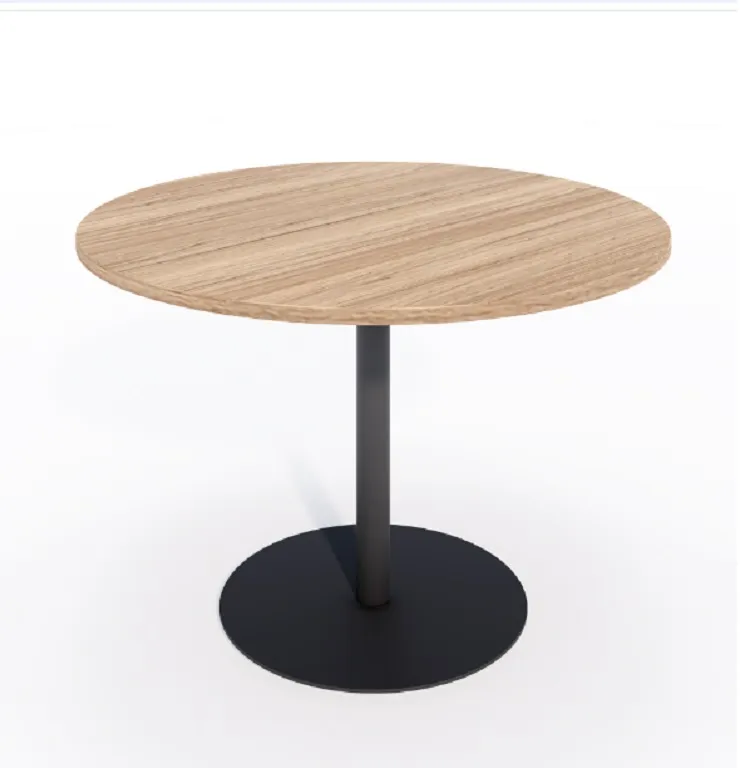 Mesa Reunião Circular 1100 Pé Metal com Base Disco Lexus Imagem