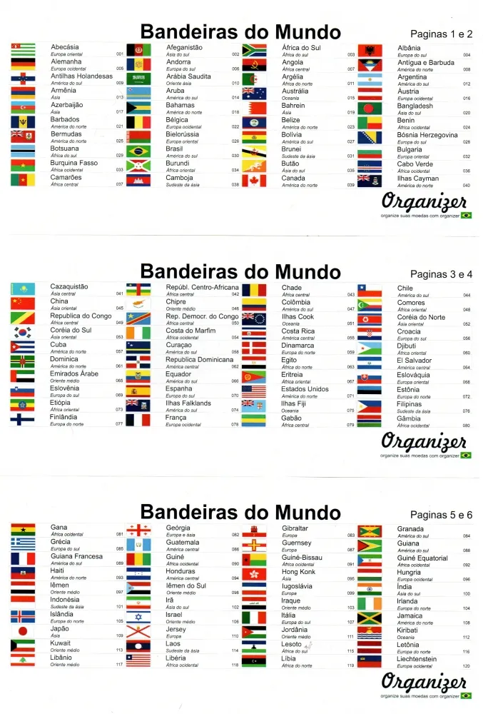 Etiquetas Adesivas das Bandeiras de 230 Países - Para colar no Coin Holder Imagem