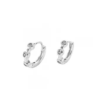 Brinco de prata  950 argola com pedras - BC1040P