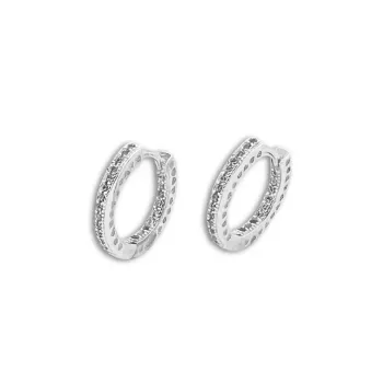 Par de Argolas de Prata com Pedras - BAP1025