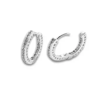 Par de Argolas de Prata com Pedras - BAP1025 - Foto 2