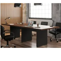 Mesa de Reunião Retangular 2720 Modular 40mm com Caixa para Tomadas Concept