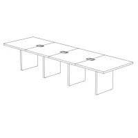 Mesa de Reunião Retangular 3650 Modular 40mm com Caixa para Tomadas Concept - Foto 9