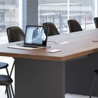 Mesa de Reunião Retangular 4570 Modular 40mm com Caixa para Tomadas Concept - Foto 3