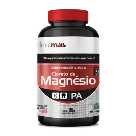 7196 - Cáp. SUPLEMENTO CLORETO DE MAGNÉSIO 500mg – 60 cáp. (CAPS VEGANA) 