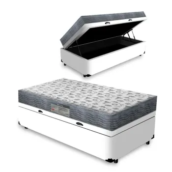 Base Baú Solteiro blindado + colchão Iso D33 ortopédico. 18 cm oferta  - Foto 2