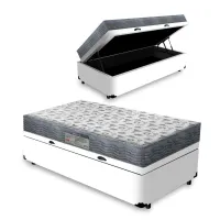 Base Baú Solteiro VZ + colchão Iso D33 ortopédico. 18 cm oferta  - Foto 2
