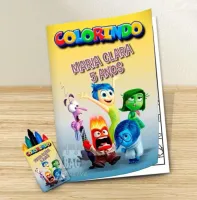 Livrinho para colorir + Giz de Cera