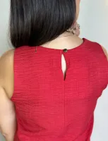 CONJUNTO BLUSA E CALÇA  AGNES  -  VERMELHO P - Foto 3