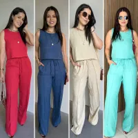 CONJUNTO BLUSA E CALÇA  AGNES  -  VERMELHO P - Foto 6
