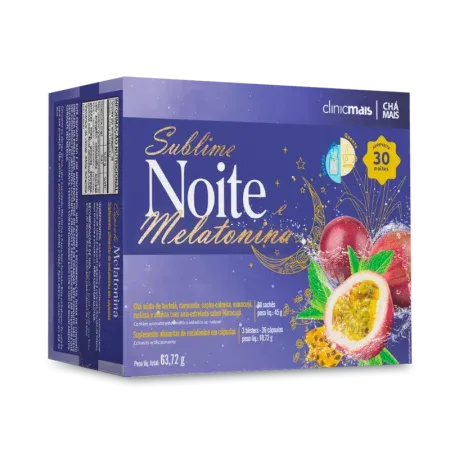 7490 - KIT CHÁ SUBLIME NOITE COM MELATONINA 30 sachês + 36 cápsulas    