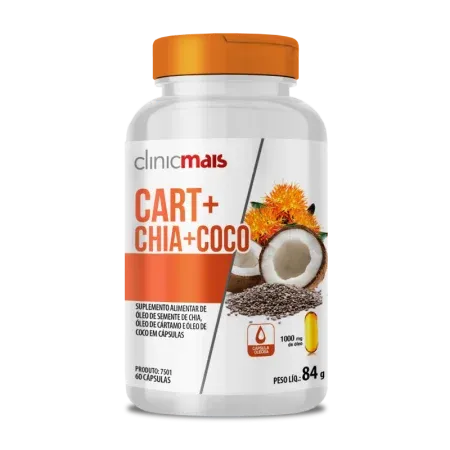 7501 - Cáp. ÓLEO DE CHIA, CÁRTAMO E COCO  60 cáp  