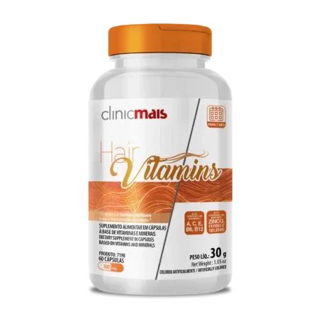 7198 - Cáp HAIR VITAMINS - cabelos e unhas 60 cáps Imagem