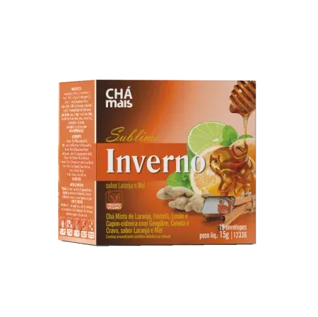 12336 - Sublime INVERNO (Resfrin)  Chá misto de laranja, limão, hortelã e capim-cidreira com cravo, canela e gengibre, s