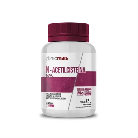 6806 - Cáp. N-ACETILCISTEÍNA NAC (N-Acetilcisteína e e Molibdênio) 750mg – 16 cap.  Imagem