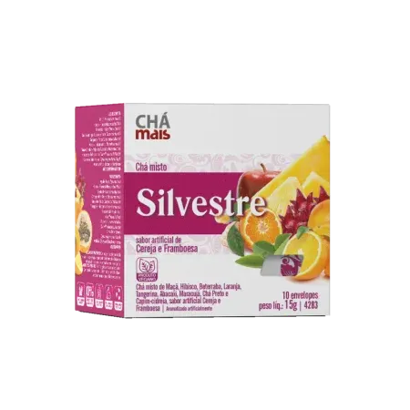 4283 - Chá SILVESTRE sabor artificial de Cereja e Framboesa 10 Sachês 