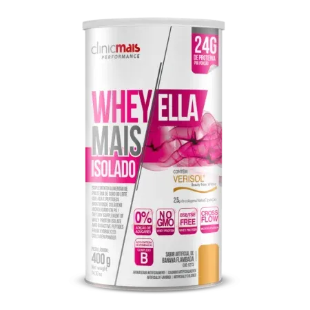 6273 - WHEY  WHEY ELLA MAIS ISOLADO VERISOl  sabor Banana Flambada  (24g de proteína por porção)