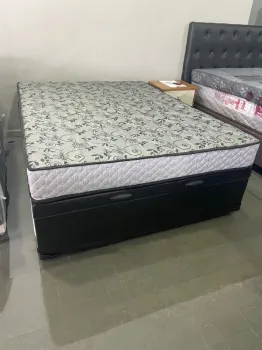 Baú Casal blindado Premium Madeira 44cm+ Colchão Paropas Casal D80 Todo em espuma Pilow D28 até 240 kg 18  cm altur. Oferta  - Foto 2