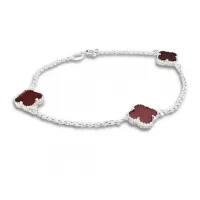 Pulseira de prata alta 950 trevo - Ágata Vermelha - PAV100 - Foto 2