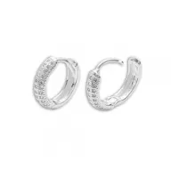 Brinco de prata  925 argola com zircônias - BC1037 - Foto 2