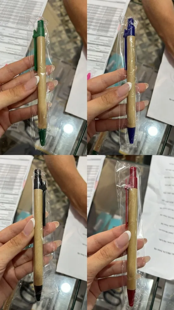 CANETA ESFEROGRAFICA CORPO PAPELÃO CORES 