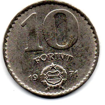 Hungria - 1971 - 10 Forint - MBC Imagem