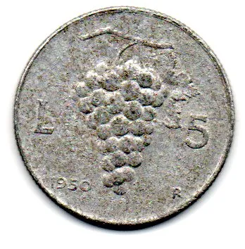 Itália - 1950 - 5 Lire