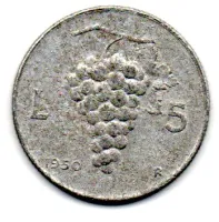 Itália - 1950 - 5 Lire