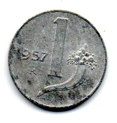 Itália - 1957 - 1 Lire