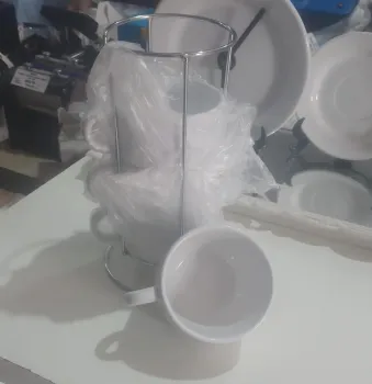 TORRE DE XICARA BRANCA 150ML C/4 UNI SUPORTE METAL -JKB  COM CAIXINHA  - Foto 2