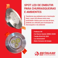 Spot de Embutir LED Luz para Churrasqueira e Ambientes - Foto 5