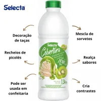 Cobertura Concentrado de Sorvete e Sobremesas Selecta 1,3kg - Kiwi - Foto 2