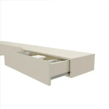 Home para TV Ripado com LED Nobre 185 Naturale Off White 2Gav. - Foto 2