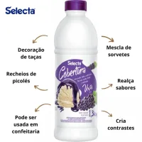 Cobertura Concentrado de Sorvete e Sobremesas Selecta 1,3kg - Uva - Foto 2