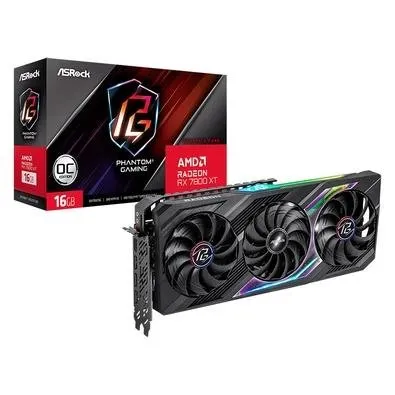 Placa de Vídeo RX 7800 XT Phantom Gaming 16G OC ASRock AMD Radeon, 16GB, ARGB, Ray Tracing - 90-GA4MZZ-00UANF Imagem
