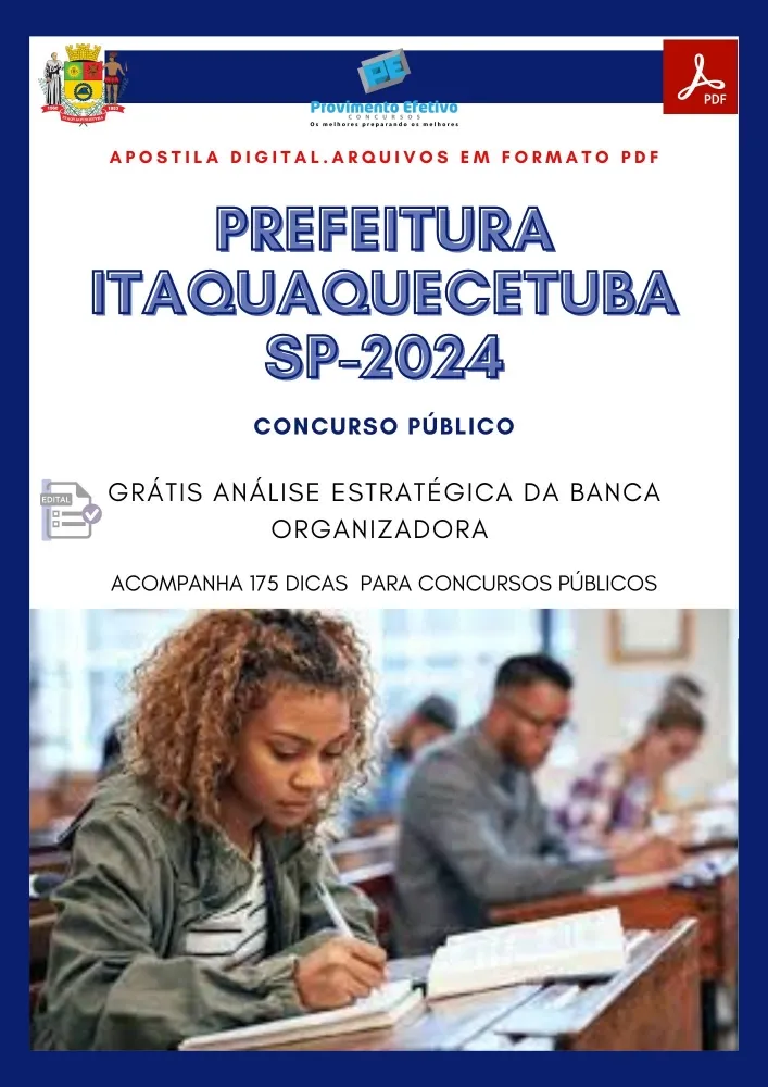 Apostila Itaquaquecetuba SP Agente Administrativo Prova 2024 Imagem