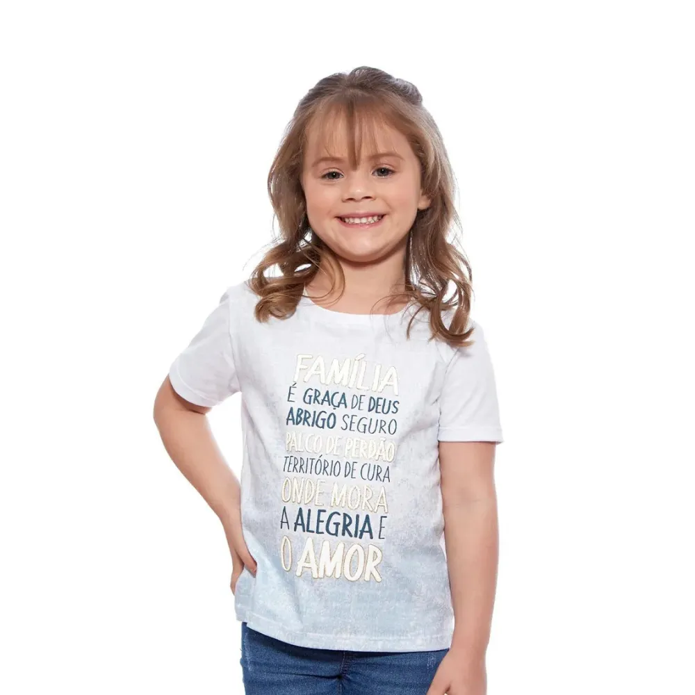 Camiseta infantil Família é graça de Deus  Imagem