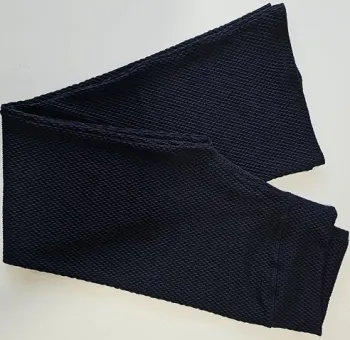 CALÇA FLARE EM TECIDO PIQUET/COLMEIA - AZUL MARINHO - Foto 2